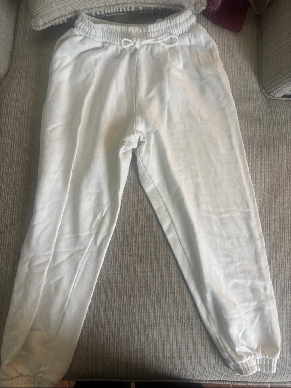 Zara White Cropped Sweatpants